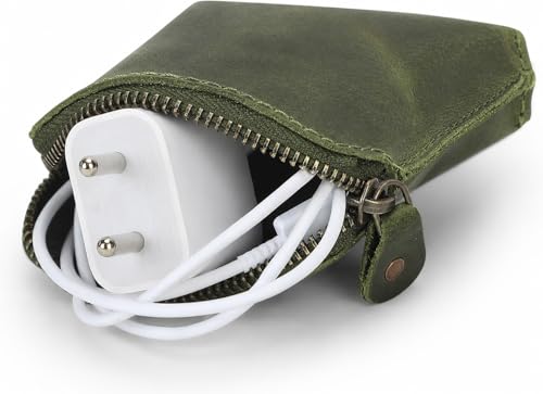 Image of Premium Full Grain Leather Playing Card Case, Zippered Playing Card Holder for Poker Bridge Cards, Durable Leather Card Deck Storage Organizer Travel Card Carrying Pouch Multi Purpose Wallet