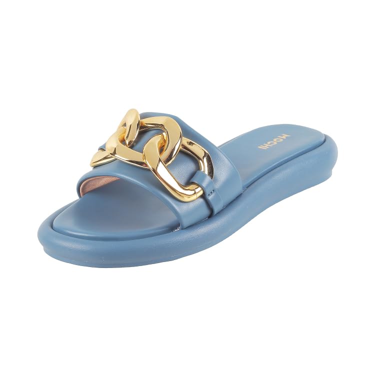 Mochi Women Blue Flat Fashion Chappal UK/6 EU/39 (41-128) (B0C8TNNTRB) Amazon Price History, Amazon Price Tracker