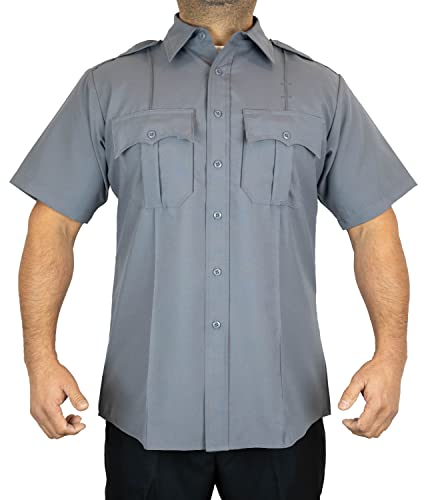Image of First Class 100% Polyester Short & Long Sleeve Zippered Uniform Shirt 4 Pocket Hidden, Law Enforcement BDU Zipper Closure.