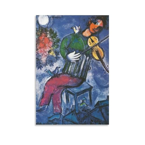 Toile Marc Chagall The Blue Fiddler : créez une ambiance poétique dans votre chambre à coucher