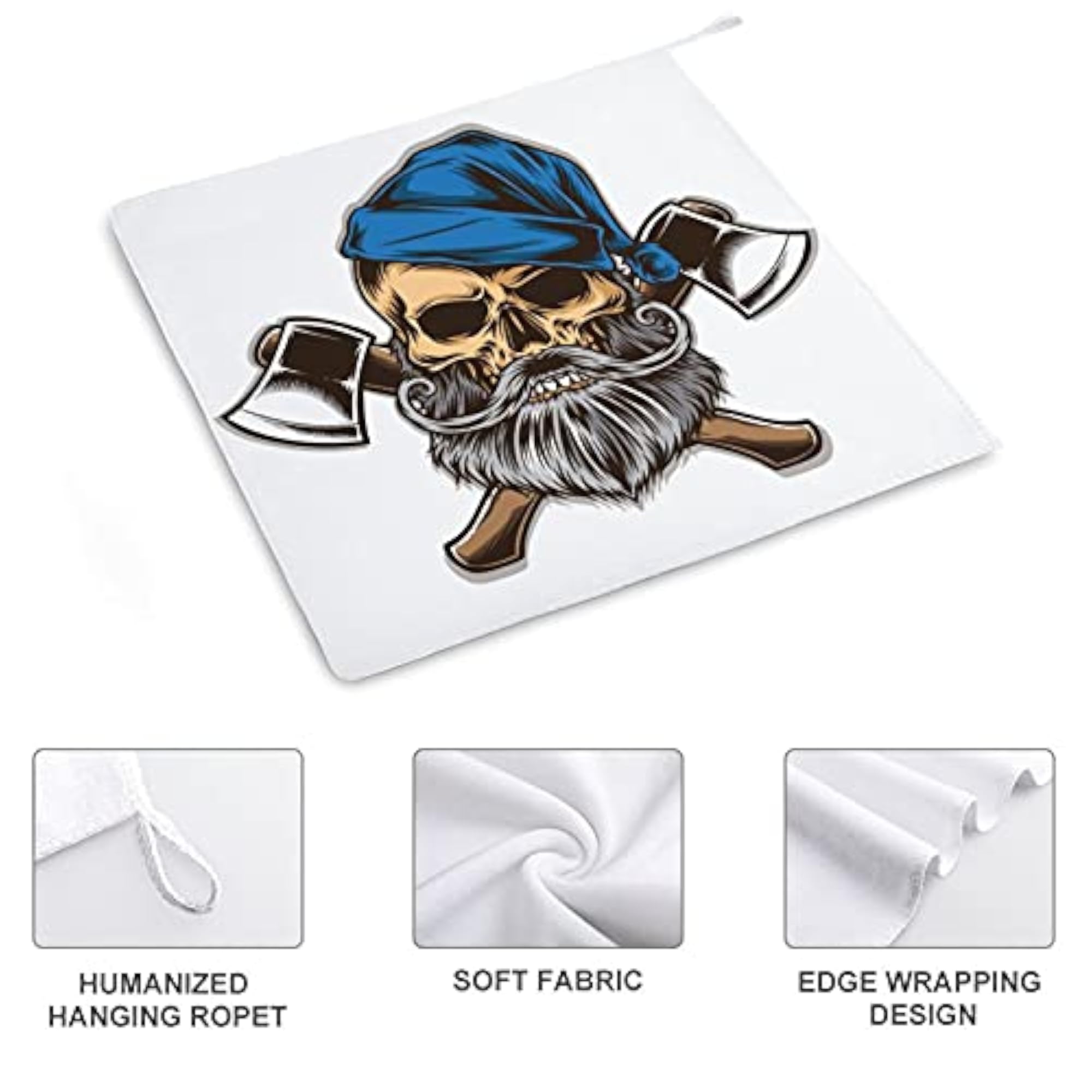 Microfiber Skull Beard Axe Fingertip Towels Set
