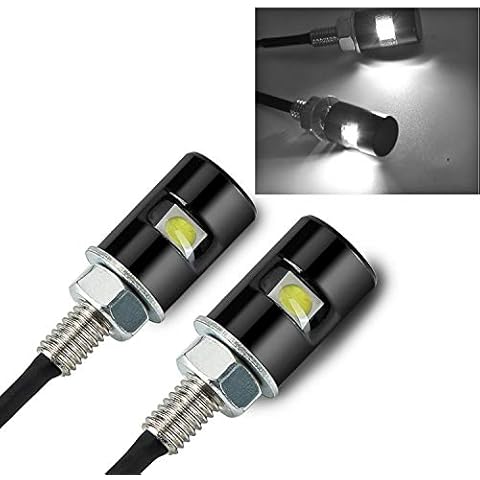 Rupse 2pcs License Plate Light,12V Waterproof LED Bulb,License Tag Screw Bolt Lamp for Car Motorcycle Truck RV ATV Bike (White) (2 PCS, White) Cover