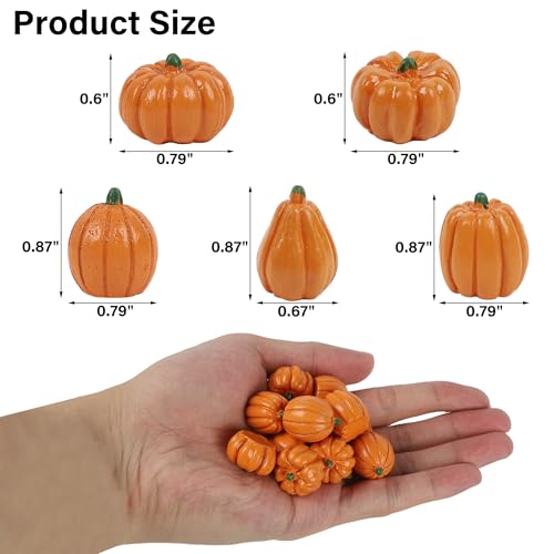Image of winemana 80Pcs Mini Pumpkins for Crafts, Fall Decorations for Home, Orange | Small Resin Pumpkin for Decorating, Fall Vase Filler, Table Centerpiece, DIY Thanksgiving Decor