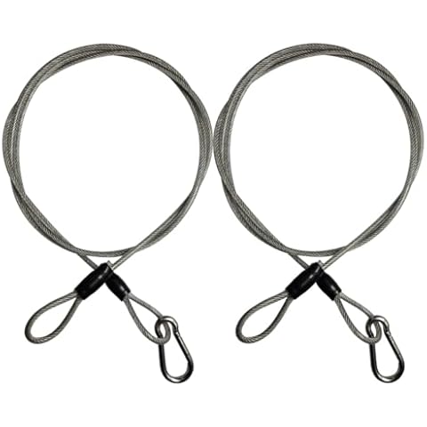 SSACK 4mm(5/32inch) 3.3ft 5ft 6.6ft 9.9ft Braided Stainless Steel Coated Security Cable Luggage Lock Safety Cable Wire Double Loop Lightweight (5.0ft) Cover