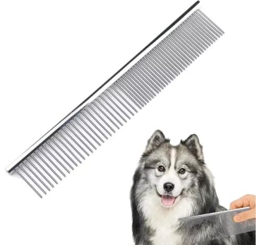 Pente Longo Aço Inox para Escovar Pelos Pet Cachorro Gato