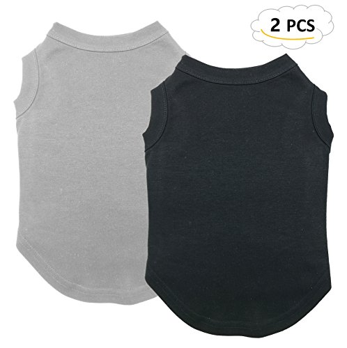 Chol&Vivi Dog Shirts Clothes, Dog Clothes T Shirt Vest Soft and Thin, 2pcs