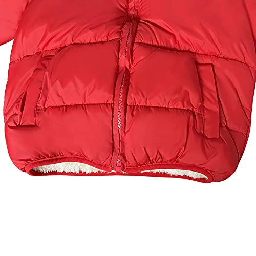 Baby Girls Boys' Winter Fleece Jackets With Hooded Toddler Cotton Dress Warm Lined Coat Outer Clothing (Red, 1-2T) #TOP5