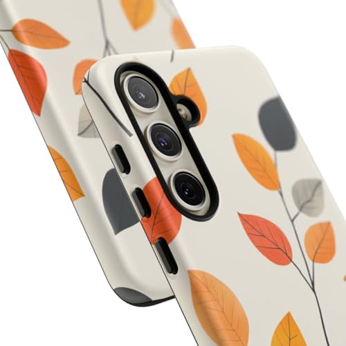 Coque Samsung S24 Plus rigide mate motif feuilles d'automne orange durable - 2
