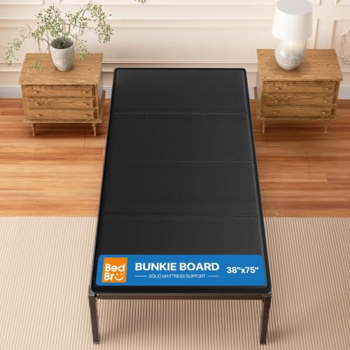 BedBro Twin Bunkie Board 10mm (38" x 75") – Black Under Mattress Support, Anti-Sag & Noise-Free, Breathable Low Profile Bed Board for Metal Frame, Platform & Slatted Beds
