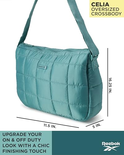 Image of Reebok Womens Crossbody Bag - Lightweight Stylish Nylon Quilted and Non-Quilted Everyday Crossbody Sling Bags for Women