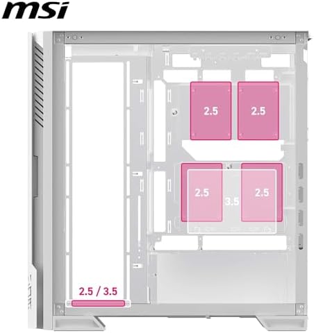 MSI MPG VELOX 300R AIRFLOW PZ WHITE Temperli Cam 2 x 120mm ARGB 1Xx 120 mm Fan E-ATX Gaming Bilgisayar Kasası - Görsel 6