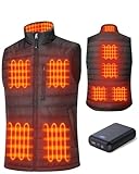 GOTOBI Gilet Chauffant Homme avec Batterie de 16000mAh - Gilet Chauffant avec 9 Zones de C...