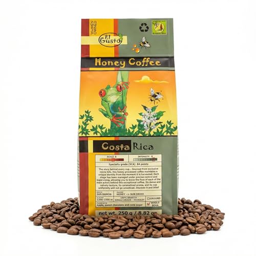 El Gusto Honey Coffee – 250g Café de Especialidad en Grano – Proceso 'Honey' Natural – Dulzor Excepcional y Notas de Miel – Costa Rica