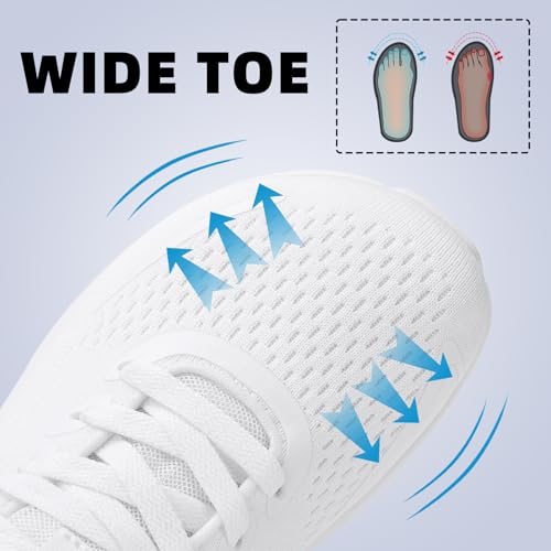 Womens Walking Shoes Wide Toe Box Running Tennis Shoes Lightweight Breathbale Wide Sneakers Cushioning Comfort Gym Workout Athic Shoes Wide Width2