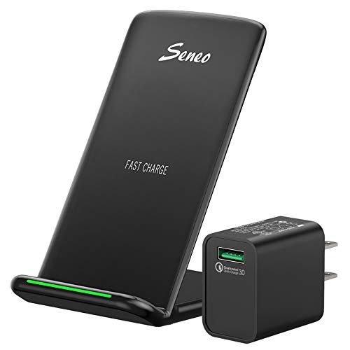 Seneo Wireless Charger with QC 3.0 Adapter, 10W Fast Wireless Charger Stand for Galaxy S20/10/S9/Note10/9/8, 7.5W Wireless Charging for iPhone 11/Pro Max/SE 2/XS/Max/XR/X/8plus