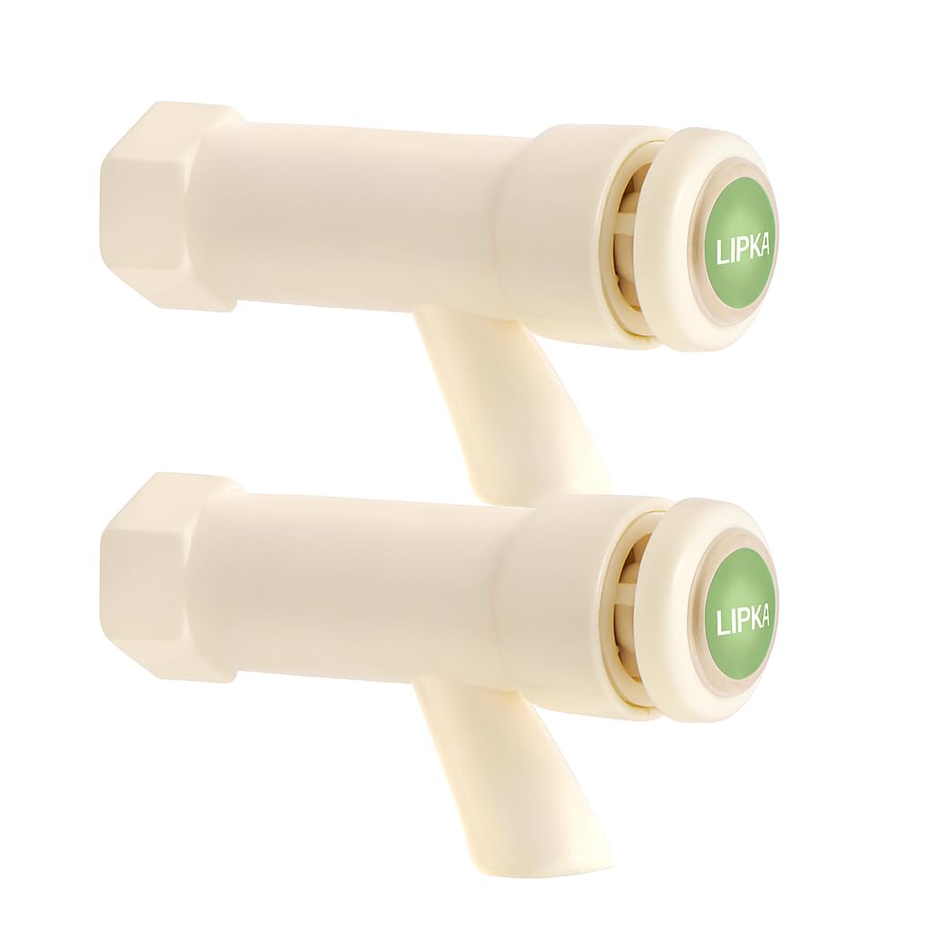 LIPKA Pack of 2 Push Cock PTMT Tap (Ivory Colour)-image-47