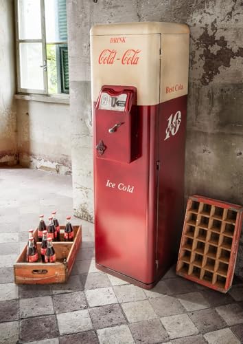 Generisch Barschrank Retro Cold-COLA-S | Metall Vintage rot/weiß | B/H: ca. 42 x 149 cm Generisch Barschrank Retro Cold-COLA-S | Metall Vintage rot/weiß | B/H: ca. 42 x 149 cm