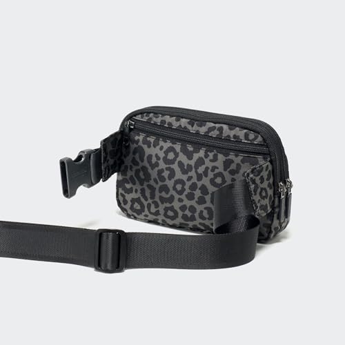 Image of Pander Everywhere Belt Bag for Women, 5 Zipper Pockets Nylon Crossbody Fanny Pack Purse (Grey Leopard)