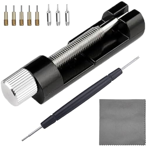 TICFROG Watch Link Removal Kit, Tools to Adjust and Remove Wristwatch Bracelets, Pin Remover for Sizing Strap, Watch Band Adjustment Tool Kit with Extra Replacement (Black)