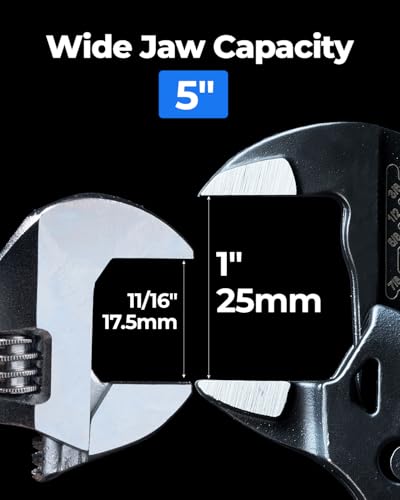 Image of toolant 5-Inch Pocket Adjustable Plier Wrench, Zinc Phosphate CR-V Steel with Smooth Parallel Jaws and Pouch - Compact Portable Wrench for Plumbing, Nuts, Auto & Home Repairs