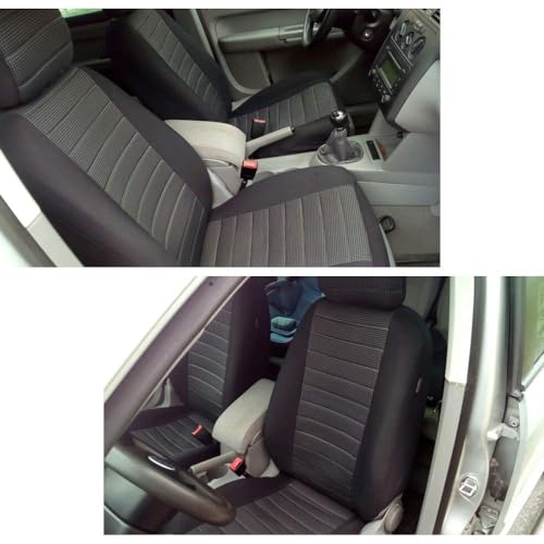 TOYOUN Universal Sitzbezüge Auto Vordersitze Autositzbezüge Schonbezüge Vorne Vordersitzbezüge Seitenairbag geeignet, 2er Jacquard-Fabirk Autoschonbezüge, Grau