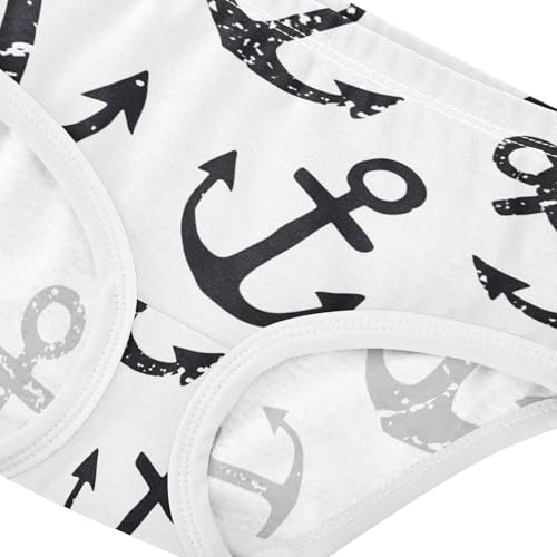 Cotton Toddler Girls Underwear Anchors Black White Nautical Little Girl Panties Cartoon Briefs Undies Kids 2t4