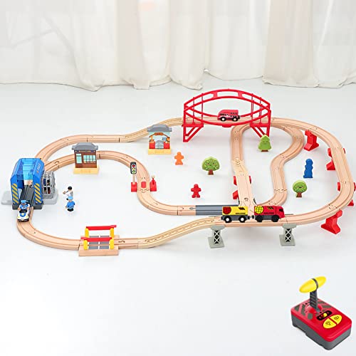 Train Toy For Toddlers, Battery Operated Locomotive Train With Magnetic Connection, Remote Control Train For Wooden Tracks, Compatible With Thomas, Brio, Chuggington #TOP3