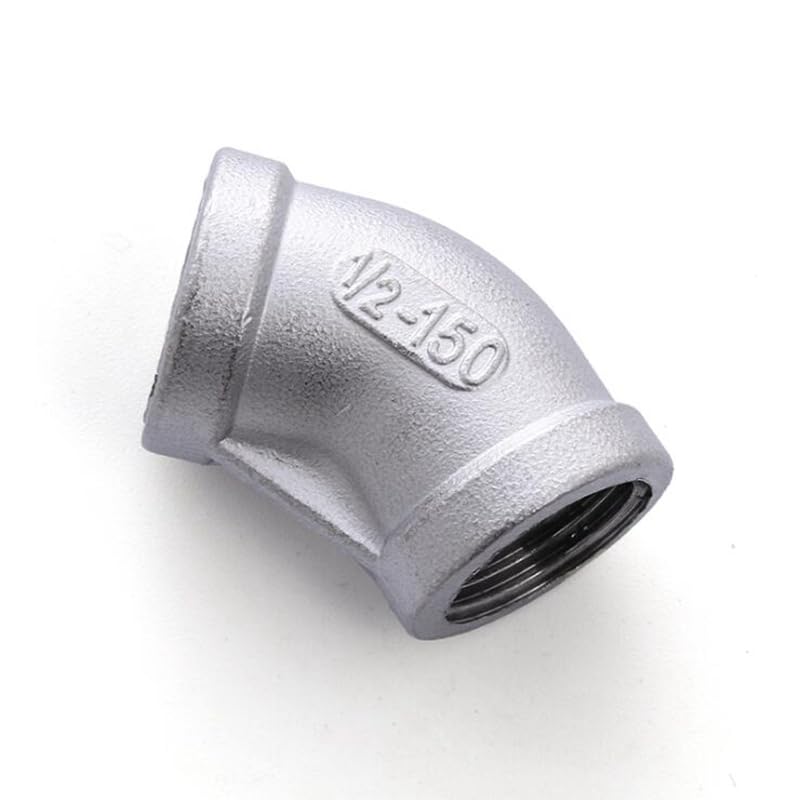 Codos BSP, Codo de 45 Grados Acero Inoxidable 304 con Rosca Hembra 1/4'' a 2'', DN8-DN50, Conector unión SS304(1")
