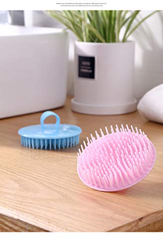 Hair Scalp Brush Dandruff Cleaning Brush Shower Scalp Shampoo Brush Scalp Massager Pack Of 2(Blue And Pink) #TOP4