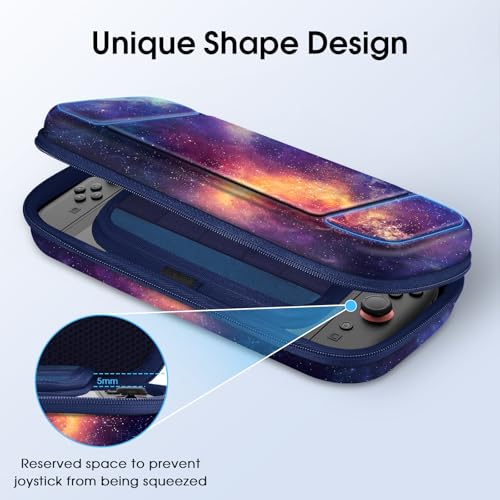 Fintie Carrying Case for Nintendo Switch 2 (2025), Shockproof Hard Shell Switch 2 Case, Protective Cover Portable Travel Bag with Game Card Slots & Inner Pocket for Accessories, Galaxy by FINTIE - Image 9
