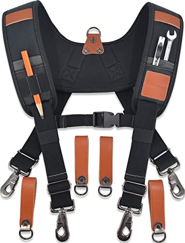 Tirantes de cinturón de herramientas de cuero para bolsa de carpintero y constructor