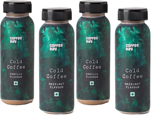 Image of Cafe Coffee Day Cold Coffee 100ml (Pack of 8, Combo of Hazelnut and Vanila)
