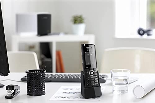 Snom M65 Professional DECT-Mobilteil (250 Stunden Standby, 2 Zoll 176 x 220 Pixel TFT, SW OTA-Upgrade, Vibrationsalarm, Gürtelclip, beleuchtete Tastatur), Schwarz, 00003969