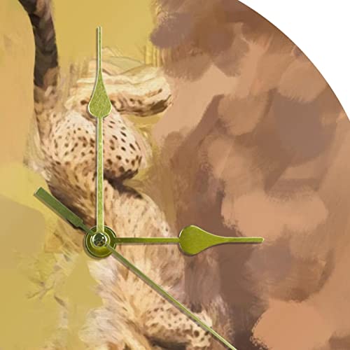 Horloge peinture à l'huile léopard déco murale haut de gamme - 3