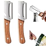 2 in 1 Multifunktions-Gemüseschäler für die Küche mit ultrascharfer Edelstahlklinge und ergonomischem Holzgriff, Multifunktionaler Obst, Und Gemüseschäler Aus Edelstahl For Die Küche (2pcs)