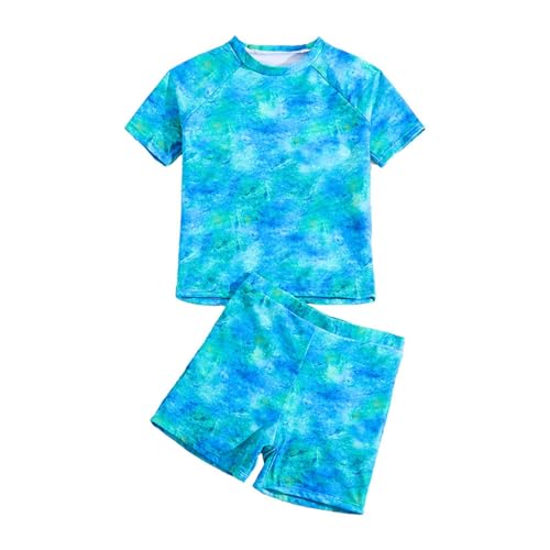 Maillot de bain garçons 2 pièces t-shirt manches courtes costume natation enfant 8 ans