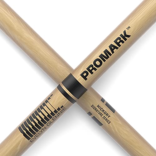 Promark Dame Evelyn Glennie 740 Hickory Drumsticks, Wood Tip, One Pair #TOP4