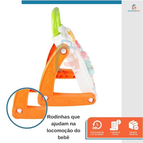 Andador E Mesa Infantil Educativo Didático Star Baby (Verde/Laranja)