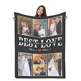 jklitio Manta de franela personalizada con impresión HD, para parejas, amigos, familia, cumpleaños, aniversarios, día de San Valentín, 7 fotos