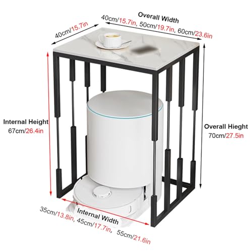 Table d'appoint pour aspirateur robot avec structure en acier noir de qualité - 3