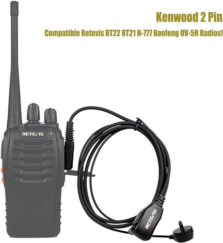 Image of Retevis RT22 Two Way Radio(10 Pack) with Walkie Talkies Earpiece(10 Pack), Rechargeable Walkie Talkies Long Range with 10 Way Gang Charger, Acoustic Tube Headset