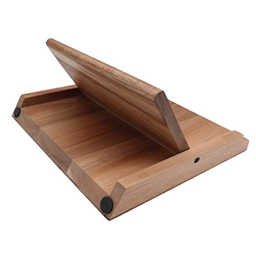 Kitory Knife Stand Magnetic Knife Block Acacia Wood Knife Storage Board Kitchen Knives Holder Wooden Cutlery Display Stand Storage Rack With One Side Magnetic, No Need To Assemble(9.5'' W * 8.58'' L) #TOP6