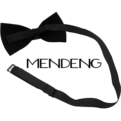 Mendeng Black Bow Ties For Men And Women Gold Metal Adjustable Wedding Bowtie #TOP4