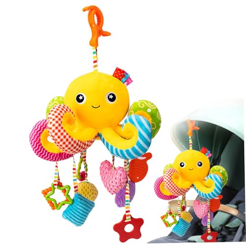Jouet de poussette poulpe en peluche pour amuser bébé en voyage et en balade