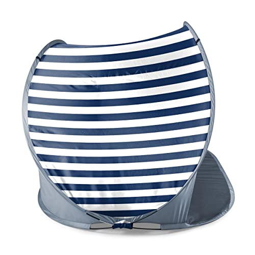 Oniva - A Picnic Time Brand - Manta Portable Beach Tent - Pop Up Tent - Beach Sun Shelter Pop Up, (Navy Blue & White Stripe) #TOP6
