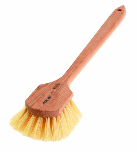 Image of Osborn 54074SP Polypropylene Long Handle Scrub Brush, 5 inch Brush Area Length, 6-1 /2 inch Brush Area Width, 21-3 /4 inch Overall Length, 2 inch Trim Length, Wood Handle