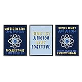Stupell Industries Atom Cross The Road Scientific Humor Blue Molecules