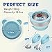 MR. CHOU Suction Baby Bowl Set with Spoon & Fork, Double-Wall 18/8 Stainless Steel Toddler Bowls with BPA Free Airtight Lids, Food Grade Infant Self-Feeding Bowl, First Stage Led Weaning Supplies Blue