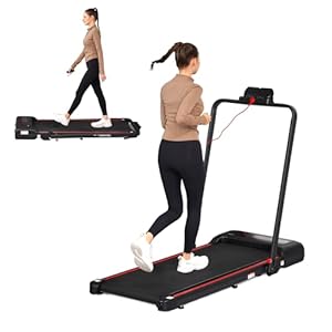 Laufband für Zuhause, Laufband mit Steigung, 1-12 km/h, 0.75HP Motor, Walking Pad und laufband klappbar 2 in 1 mit Fernbedienung/LED-Anzeige, Ipad/Handy-Holder, leise, 100kg Max.