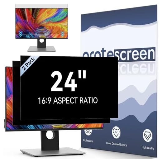 [2-Pack] 24 Inch Computer Privacy Screen Filter for 16:9 Widescreen Monitor, Removable Eye Protection Anti Glare Blue Light Filter Privacy Shield, Anti Spy Screen Protector Film 24 In